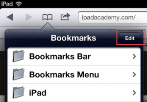 Safari bookmark folders