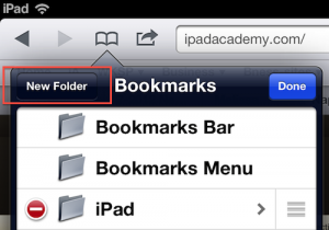 Safari bookmark folder