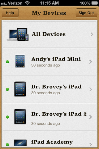 device list find my iPhone