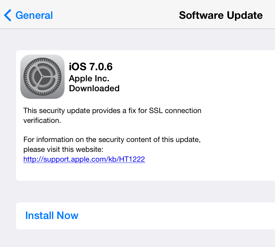 iPad iOS Security Update