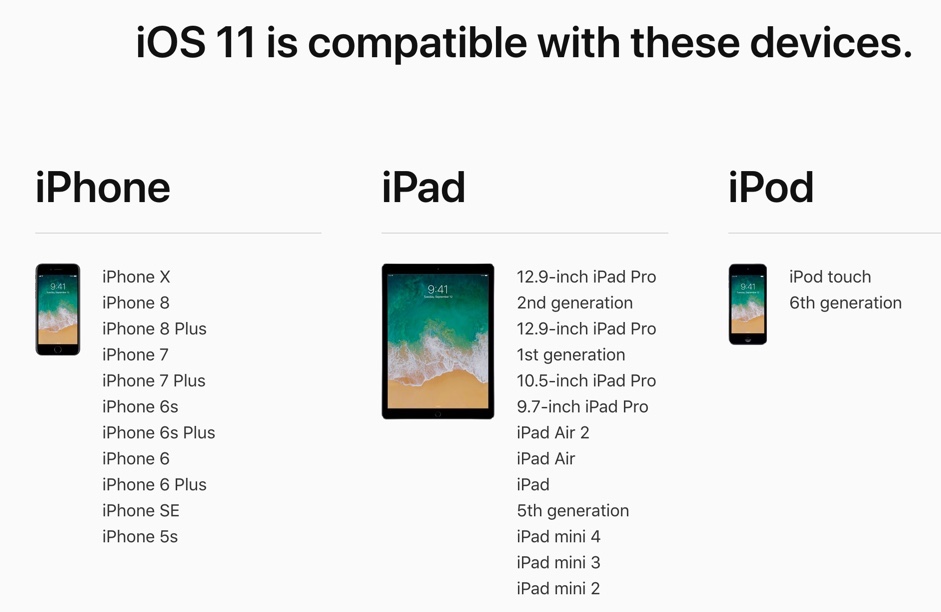 iOS 11 compatibility