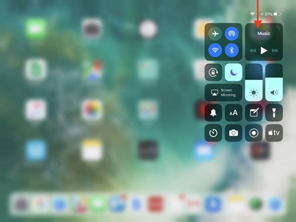 Control Center iOS 12 iPad